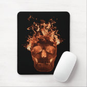Orange Flaming Skull Mouse Pad Mousepad (Mit Mouse)