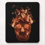 Orange Flaming Skull Mouse Pad Mousepad (Vorne)