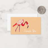 Orange Flamingo Aquarellvogel Kunst Mitteilungskarte (Vorderseite/Rückseite Beispiel)