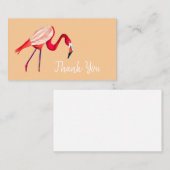 Orange Flamingo Aquarellvogel Kunst Mitteilungskarte (Vorne/Hinten)