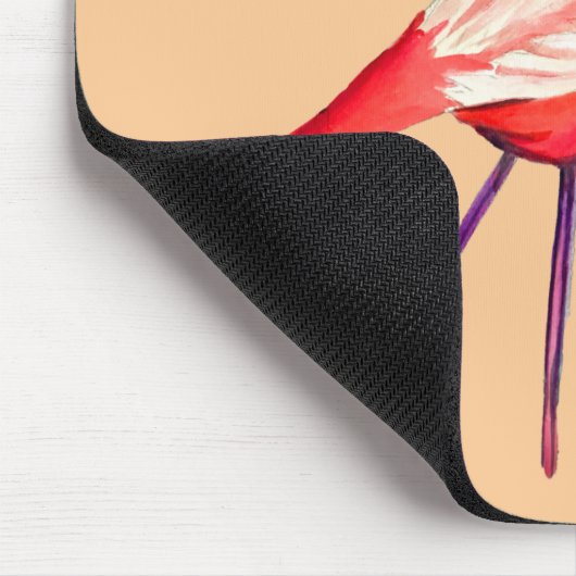 Orange Flamingo Aquarellvogel Kunst Mousepad (Ecke)