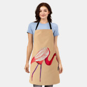 Orange Flamingo Aquarellvogel Kunst Schürze (Getragen)