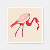 Orange Flamingo Aquarellvogel Kunst Serviette (Vorderseite)