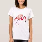 Orange Flamingo Aquarellvogel Kunst T-Shirt (Vorderseite)