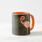 Orange Flamingo Foto Tasse (VorderseiteRechts)