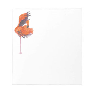 Orange Flamingo in Dance Pose Notizblock