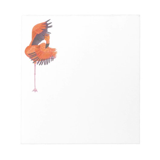 Orange Flamingo in Dance Pose Notizblock (Vorderseite)