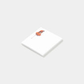 Orange Flamingo in Dance Pose Post-it Klebezettel (angewinkelt)