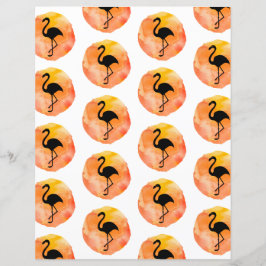 Orange Flamingo Muster Scrapbook Paper