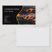 orange Flammen auf Schwarzem Visitenkarte (Vorne/Hinten)