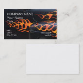 orange Flammen auf Schwarzem Visitenkarte (Vorne/Hinten)