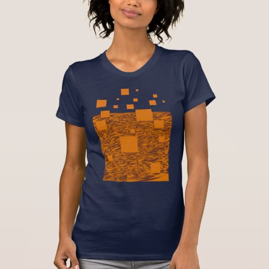Orange Float Sci Fi Abstraktes Muster Chemie Art T-Shirt (Vorderseite)