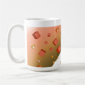 Orange Floating Hearts and Cubes Kaffeetasse (Links)