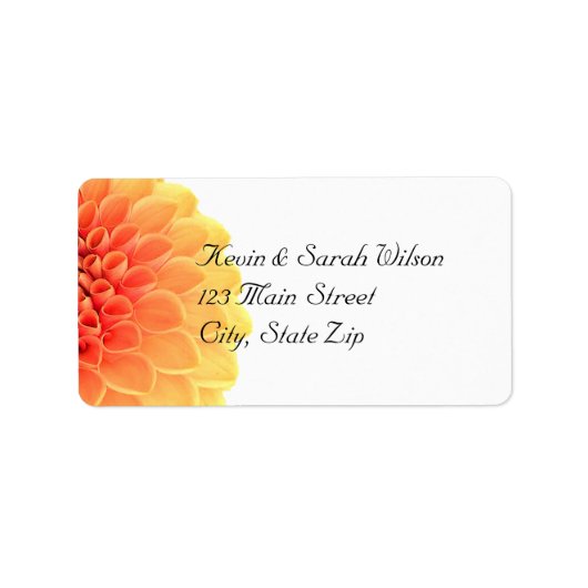 Orange Floral Address Labels Adressaufkleber (Vorne)