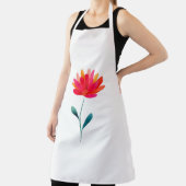 Orange Floral Botanical Apron Minimal Flower Schürze (InSitu)