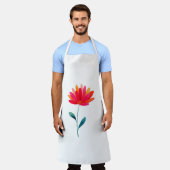 Orange Floral Botanical Apron Minimal Flower Schürze (Getragen)