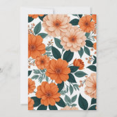Orange Floral Bride To Be Party Invite Einladung (Rückseite)