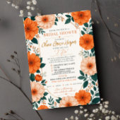 Orange Floral Bride To Be Party Invite Einladung