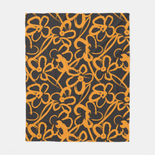 Orange Floral brush strokes seamless pattern backg Fleecedecke
