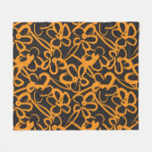 Orange Floral brush strokes seamless pattern backg Fleecedecke (Vorderseite (Horizontal))