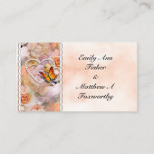 Orange Floral Butterfly Wedding Gift Registry Begleitkarte (Rückseite)