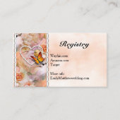 Orange Floral Butterfly Wedding Gift Registry Begleitkarte (Vorderseite)