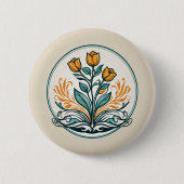 Orange Floral Button (Vorderseite)