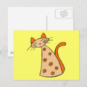 Orange Floral Cat Postkarte (Vorne/Hinten)