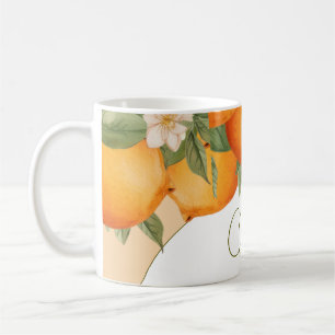 Orange Floral Citrus Modernes Personal Business Kaffeetasse