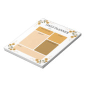 Orange Floral Daily Planer Notepad Notizblock (Rotiert)