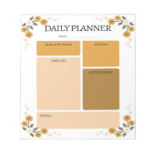 Orange Floral Daily Planer Notepad Notizblock (Vorderseite)
