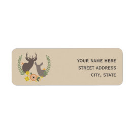 Orange Floral Deh Address Label