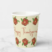 Orange Floral Designer Pappbecher (Links)