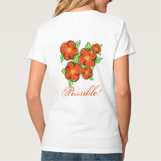 Orange Floral Designer T-Shirt (Rückseite)