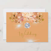 Orange Floral Disco Save the Date Hochzeit (Rückseite)