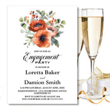Orange Floral Engagement Party