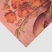 Orange Floral Ephemera Seidenpapier (Ausschnitt)