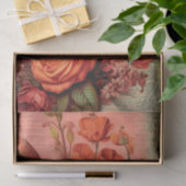 Orange Floral Ephemera Seidenpapier (Geschenk)