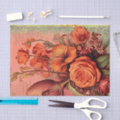 Orange Floral Ephemera Seidenpapier (Handwerk)