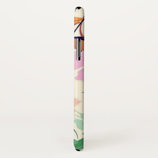 Orange Floral Face Mask Case-Mate iPhone Hülle (Hinten/Rechts)