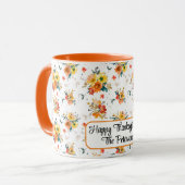 Orange Floral Fall Tasse (Vorderseite Links)