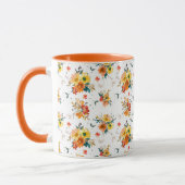 Orange Floral Fall Tasse (Links)