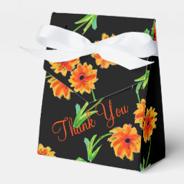 Orange Floral Favor Box Geschenkschachtel