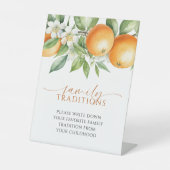 Orange Floral Favorite Family Tradition Spiel Sockelschild (Vorderseite)