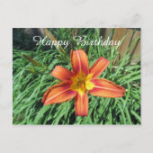 Orange Floral Fotografie Geburtstag Postkarte (Vorderseite)