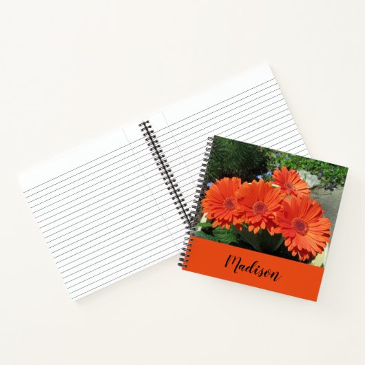 Orange Floral Fotografie Notizblock (Innenseite)