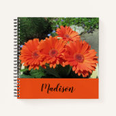 Orange Floral Fotografie Notizblock (Vorderseite)