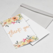 Orange Floral Girl Babydusche Danke, dass ihr eine Dankeskarte