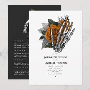 Orange Floral Gothic Junggesellinnen-Abschiedswoch Einladung