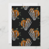 Orange Floral Gothic Skulls Bridesmaids Luncheon Einladung (Rückseite)